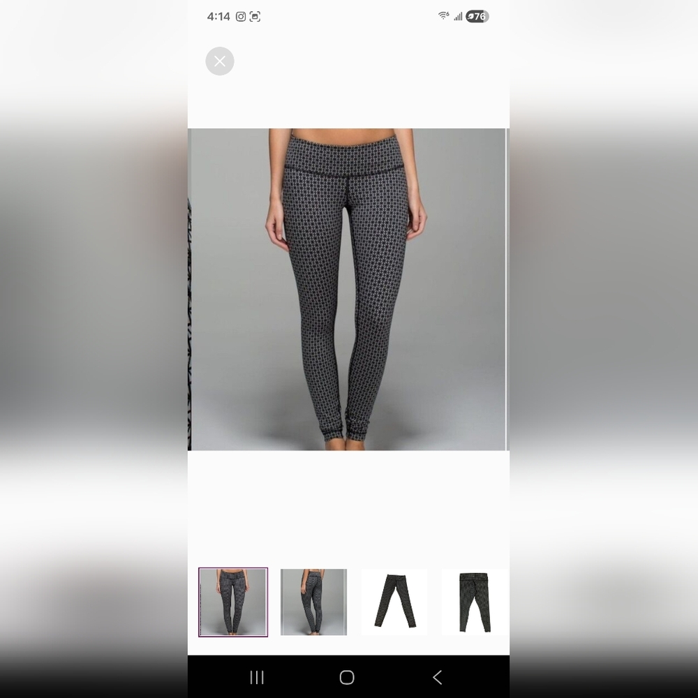 lululemon athletica Black & Gray Geometric Leggings